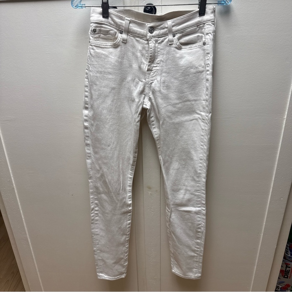 7 FOR ALL MANKIND The Gwenevere Ankle Skinny Jeans Women's Size 25 White